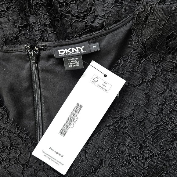 NWT!! DKNY, Stunning black short sleeve lace sheath dress - Picture 16 of 16
